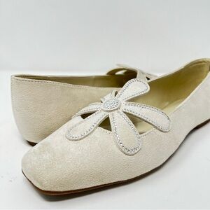 Katy Perry Collections Cream Flats with Floral Accent